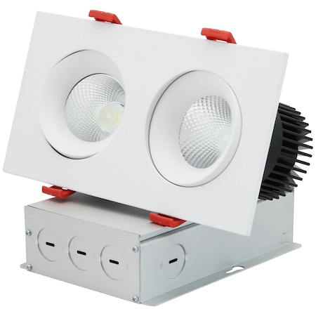 Sunlite 3.5in LED 24W 1540 Lmns Canless CCT 27K/30K/35K/40K/50K Dimmable Two Head Gimbal Regressed DownLght 85608-SU